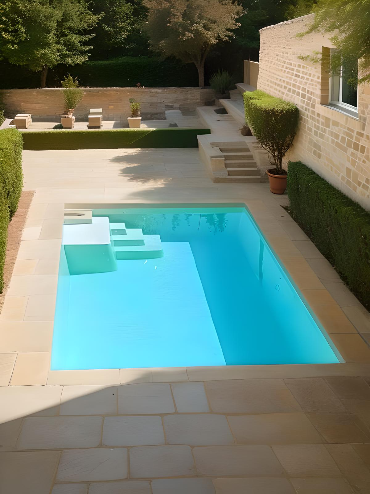 SALAGOU : cette piscine coque polyester est conçue pour offrir une surface de nage maximale tout en s’intégrant harmonieusement dans tous les environnements extérieurs.