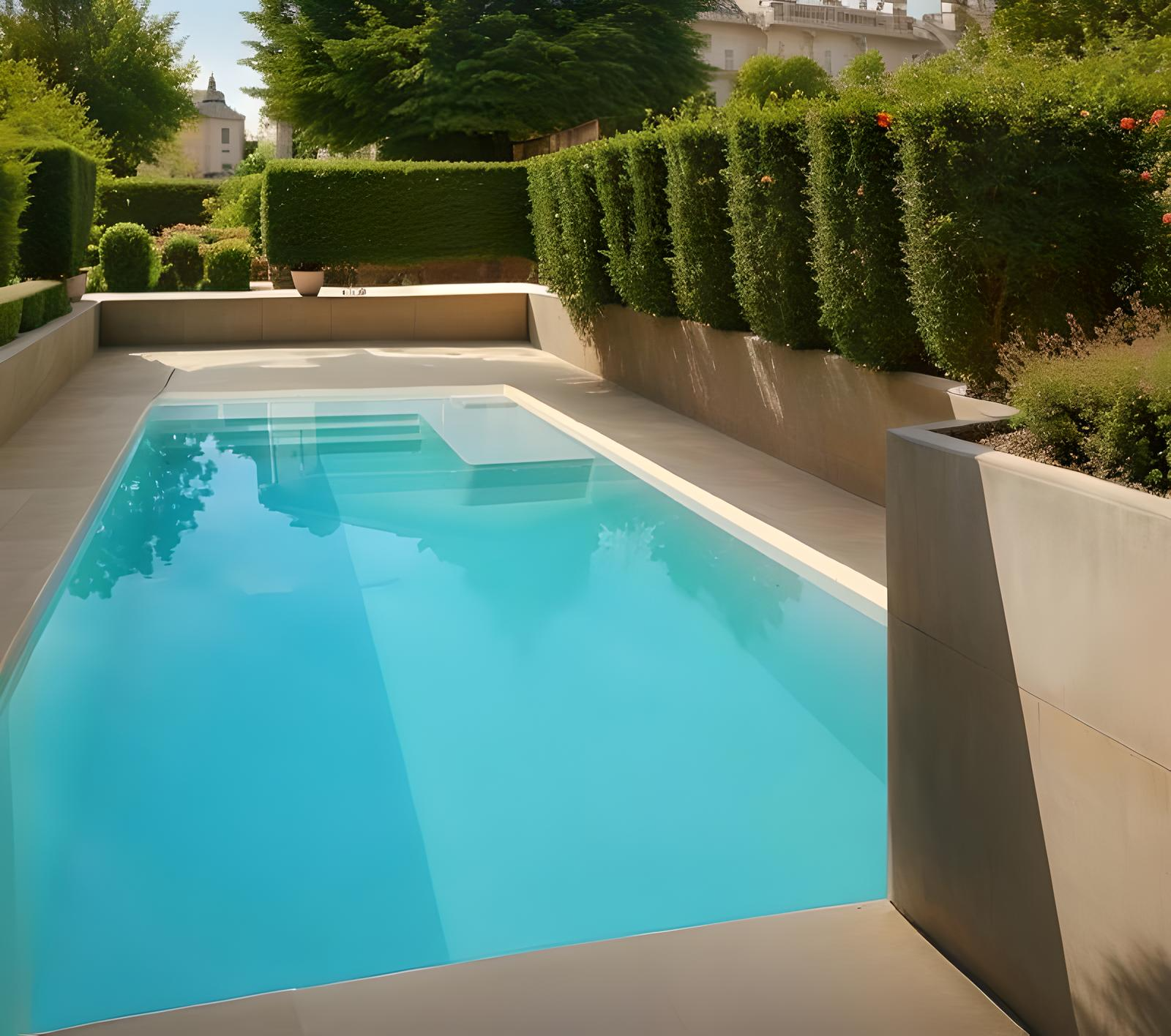 SALINES : piscine coque polyester avec volet immergé, un grand bassin élégant pensé pour le confort et la fluidité de nage.