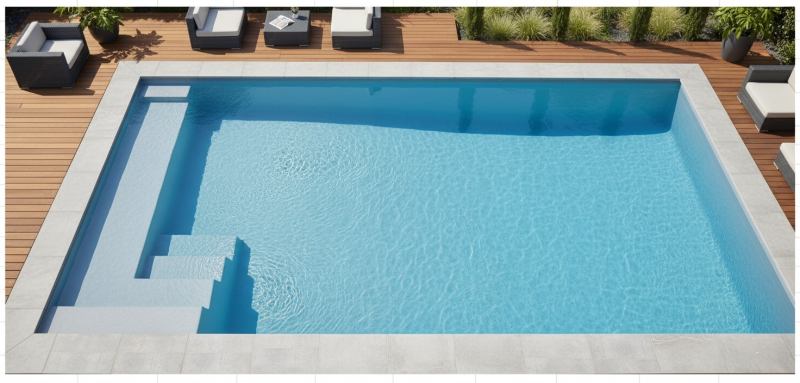 AMANCE : piscine coque polyester qui associe esthétisme, fonctionnalité et qualité de fabrication.