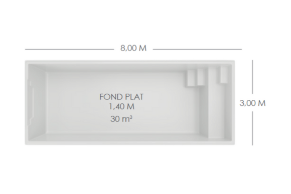 Piscine coque polyester modèle Maupiti à Caissargues – Élégance et détente avec banquette intégrée